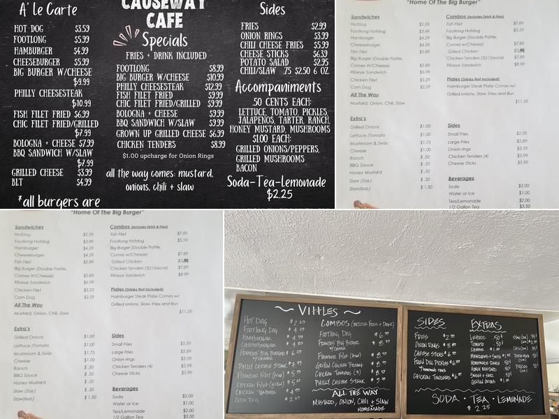 Mankins Causeway Cafe Menu