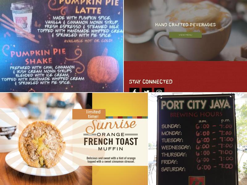 Port City Java Menu