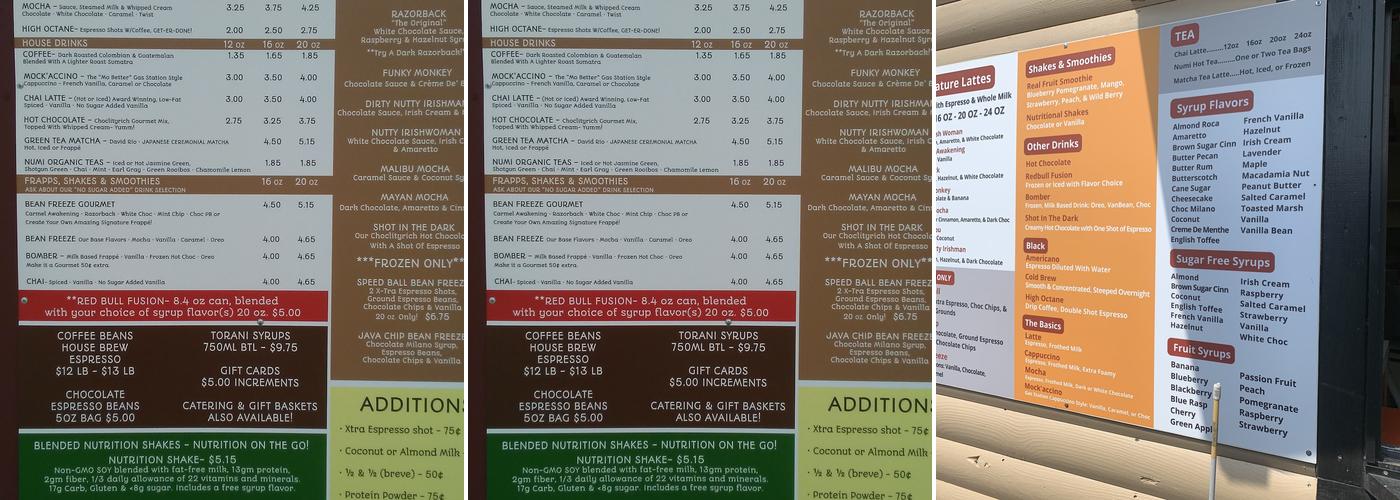 Brewed Awakening Menu