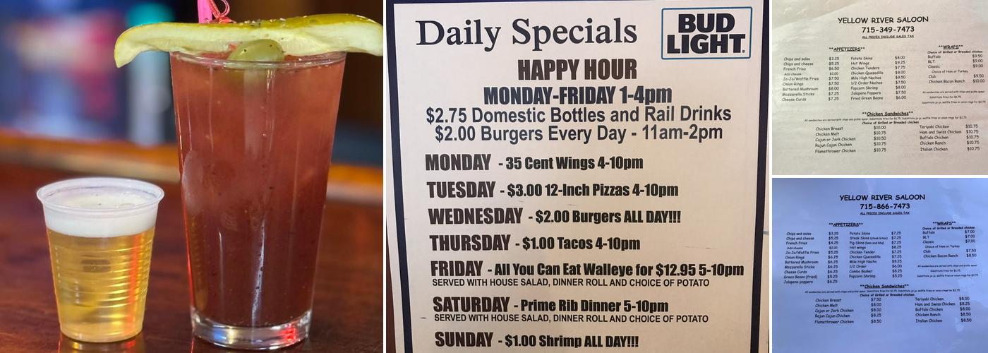 Yellow River Saloon Menu