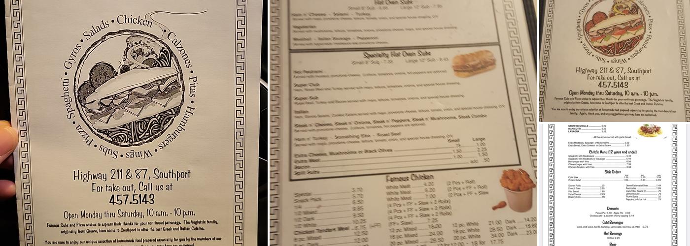 Famous Subs and Pizza Menu