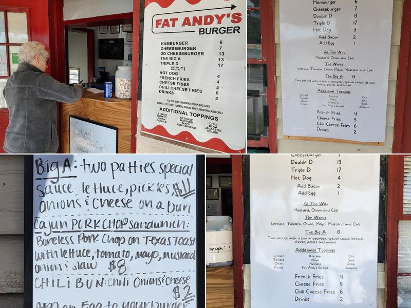 Fat Andy's Burgers Menu