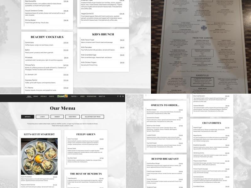 Havana’s Restaurant Menu