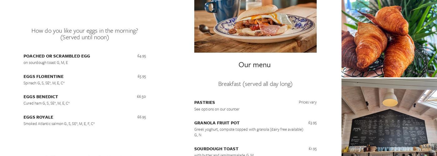 The Boathouse Cafe Menu