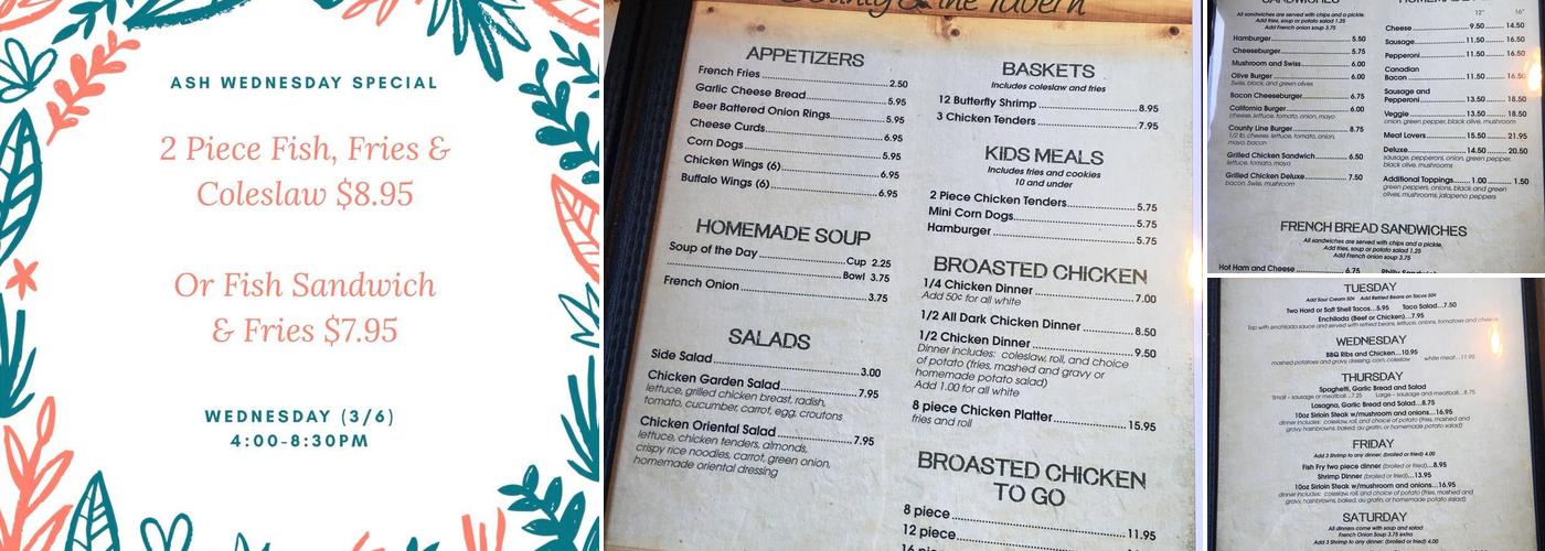 County Line Tavern Menu