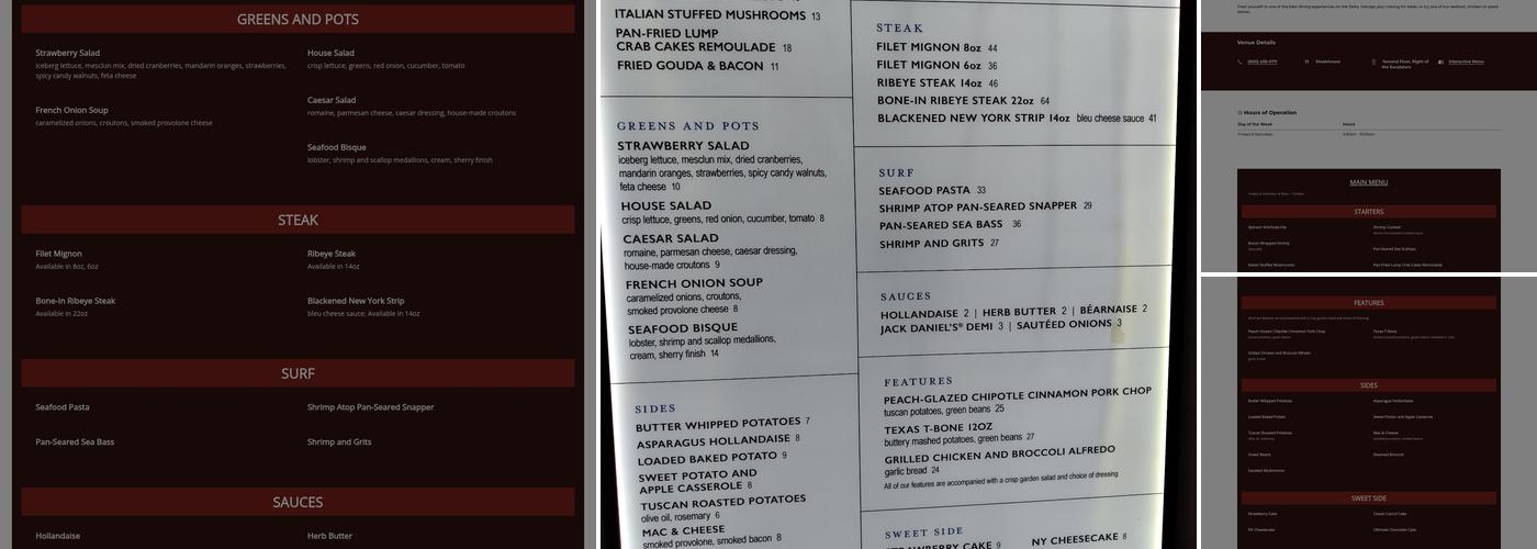Twain's Steakhouse Menu