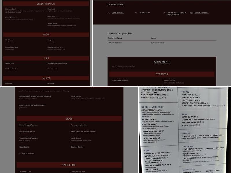 Twain's Steakhouse Menu