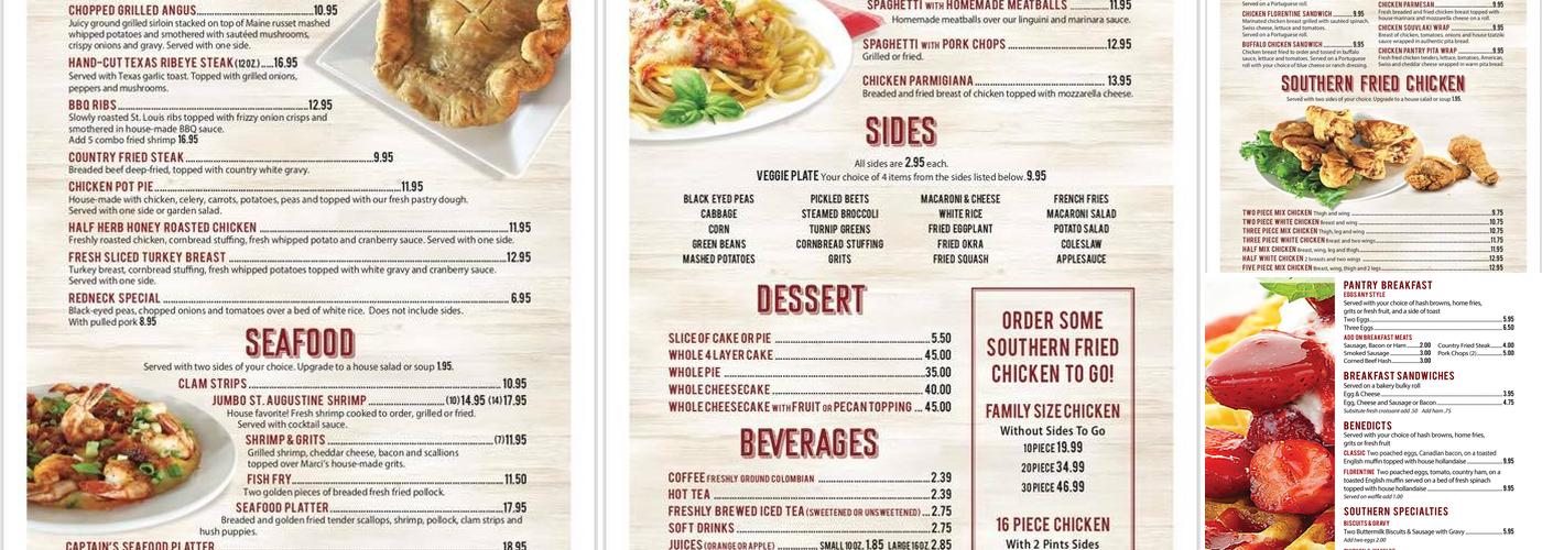 Chicken Pantry Menu