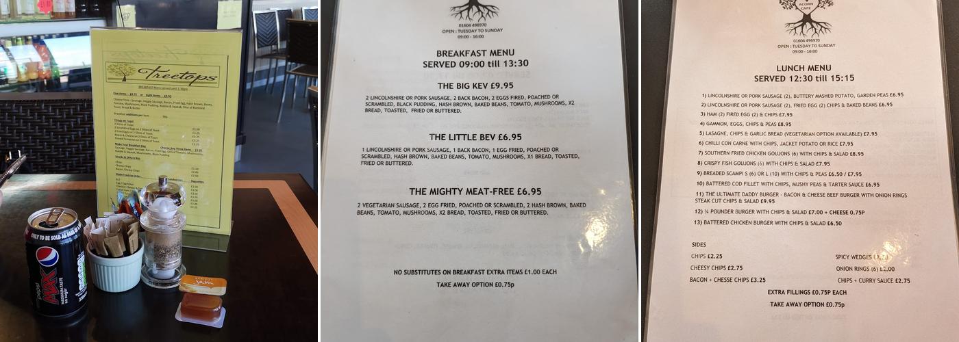 Acorn Cafe Menu