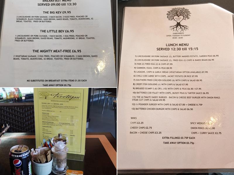 Acorn Cafe Menu