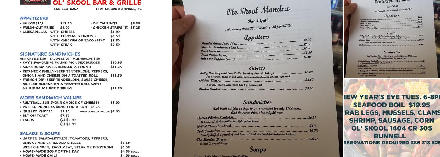 Ol' Skool Bar and Grille Menu