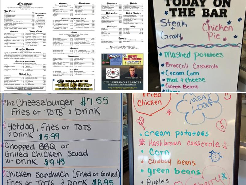 Boonville Restaurant Menu