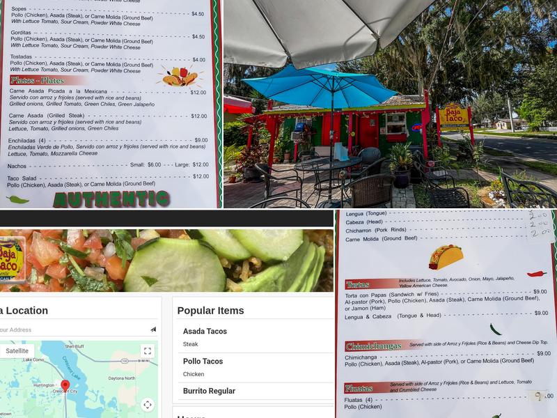 Baja Taco Menu