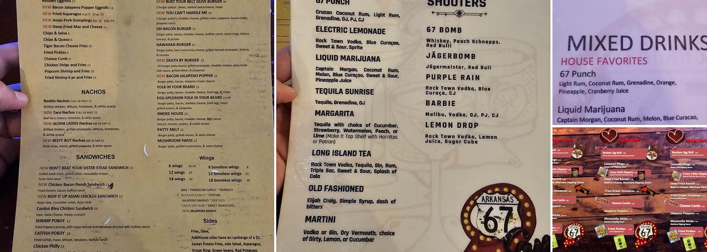67 Grill Menu