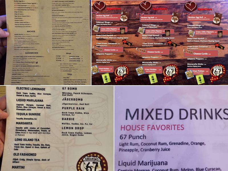 67 Grill Menu
