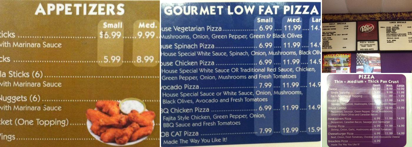 Pizza House Menu