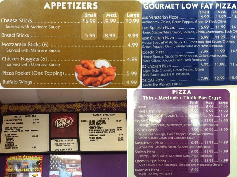 Pizza House Menu