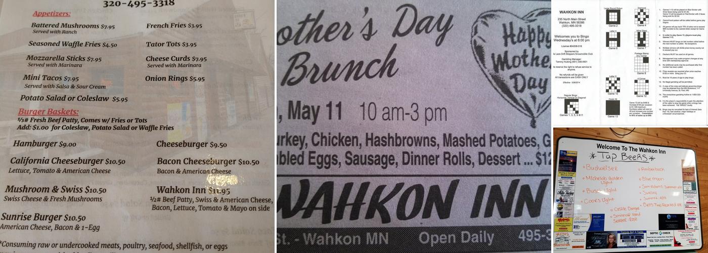 TULIBEE TAVERN (f.k.a. Wahkon Inn) Menu