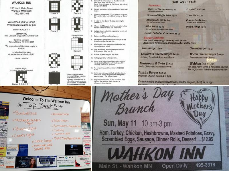 TULIBEE TAVERN (f.k.a. Wahkon Inn) Menu