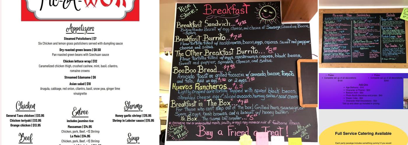 The Pic•a•Nic Basket Menu