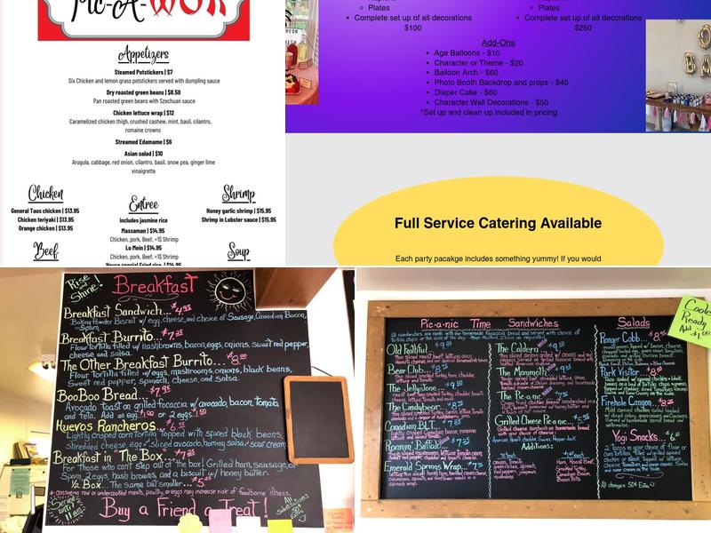 The Pic•a•Nic Basket Menu