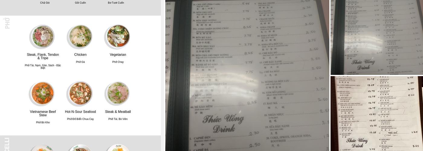 Phở Hòa Noodle Soup Menu