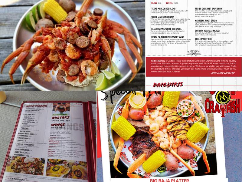 Circle M Crawfish Menu