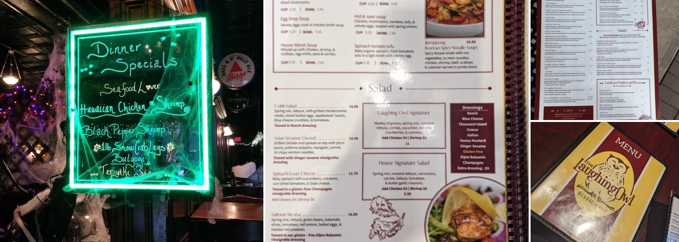 The Laughing Owl Restaurant Menu