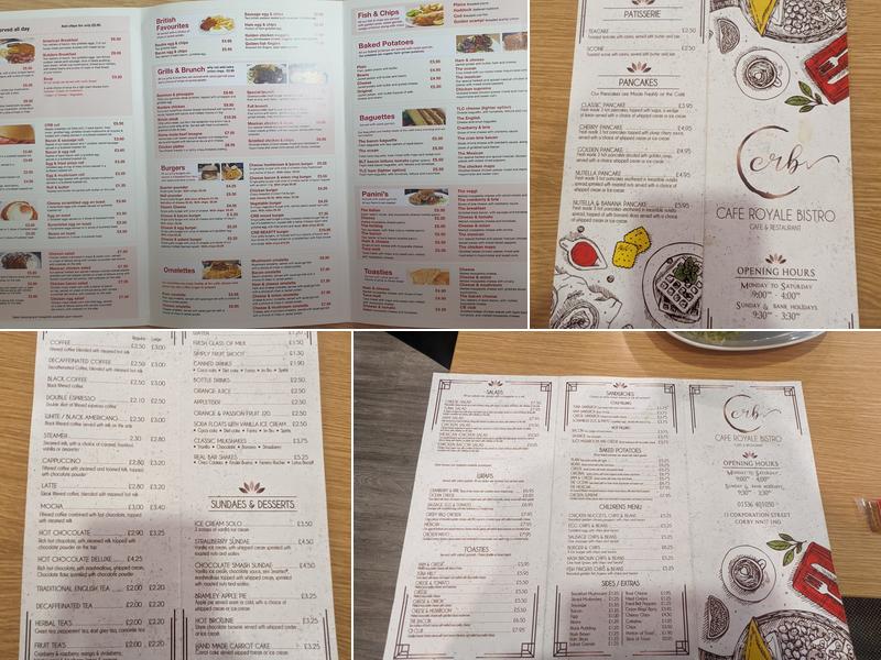 Cafe Royale Bistro Menu