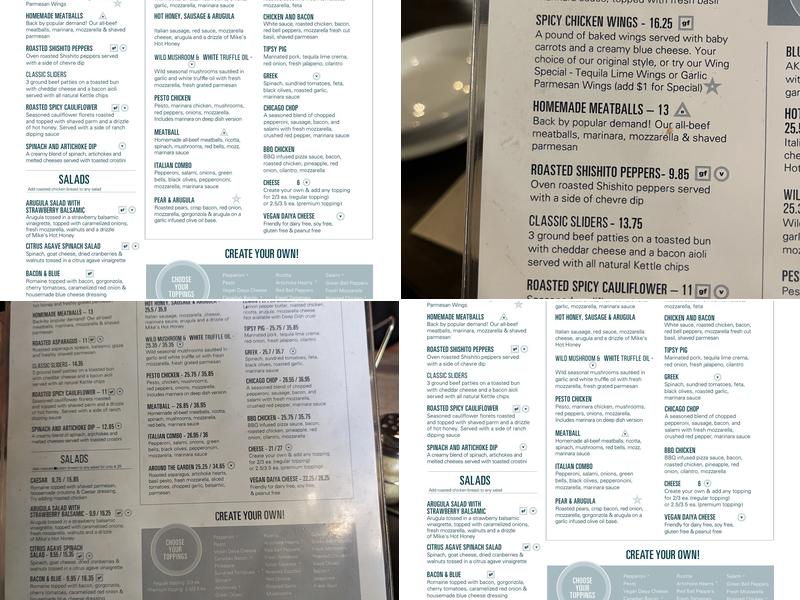 Blue Line Pizza Menu