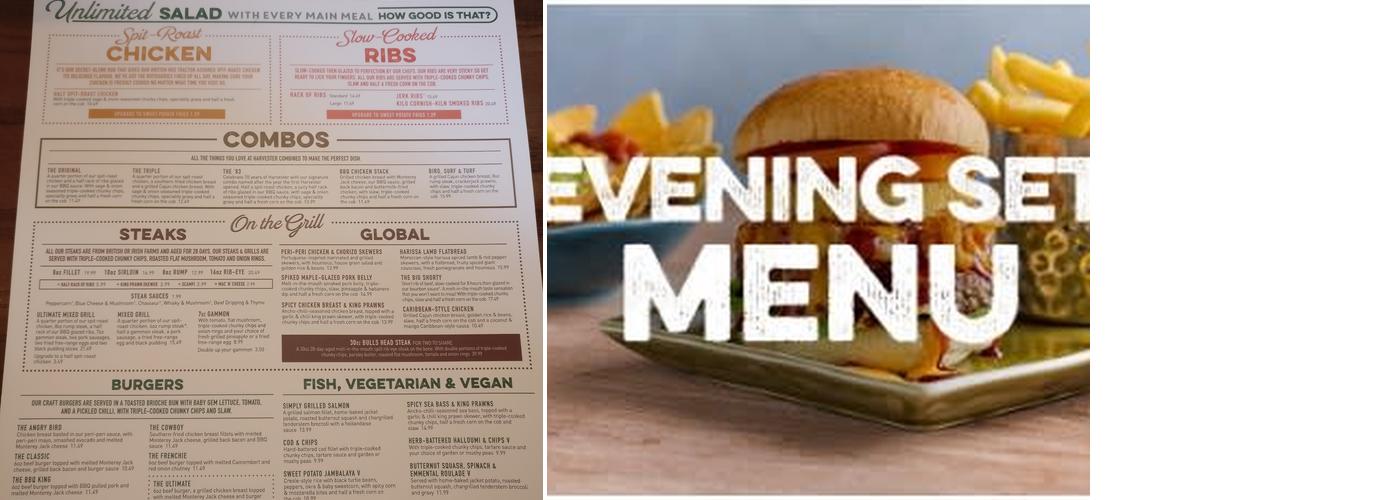 Harvester The Beehive Menu