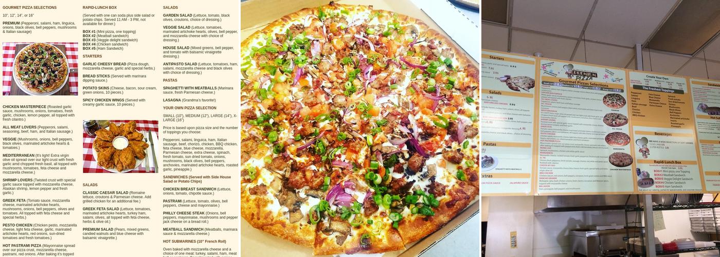 Premium Pizza Menu