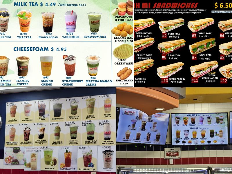 Lee's Sandwiches Menu