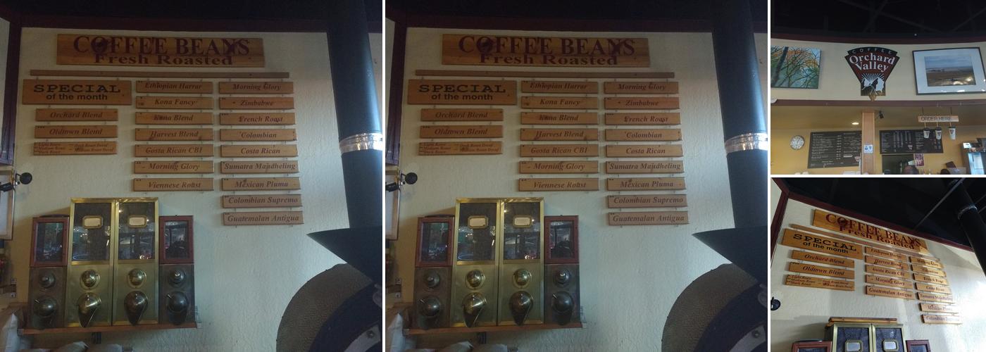 Orchard Valley Coffee. Menu