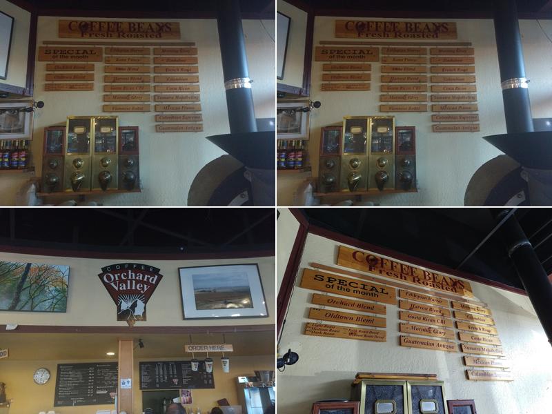 Orchard Valley Coffee. Menu