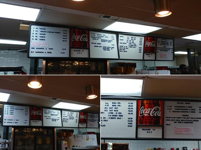 B C Steak & BBQ Menu