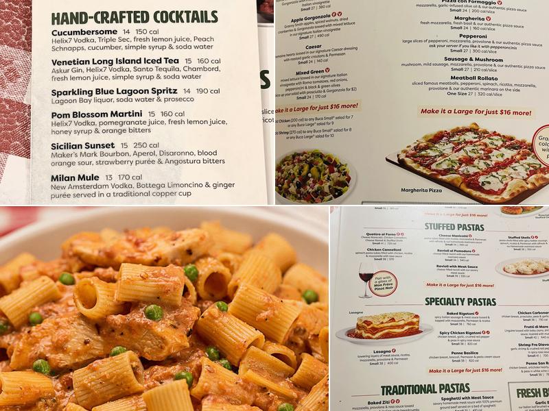 Buca di Beppo Italian Restaurant Menu