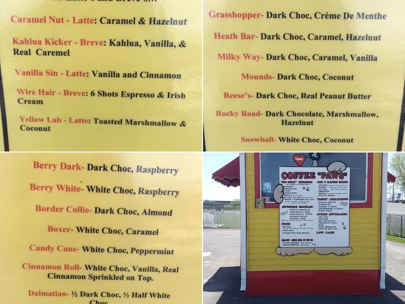 Coffee Paws Menu