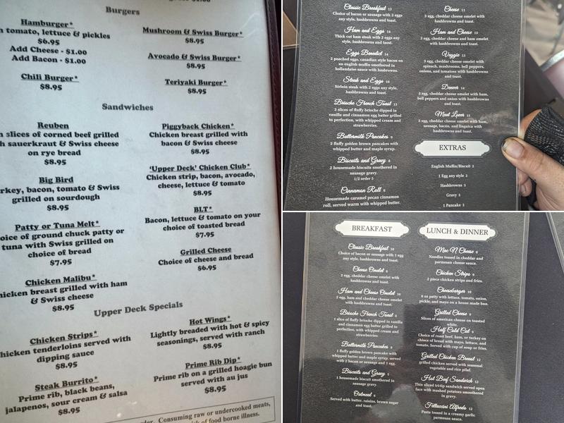Upper Deck Menu