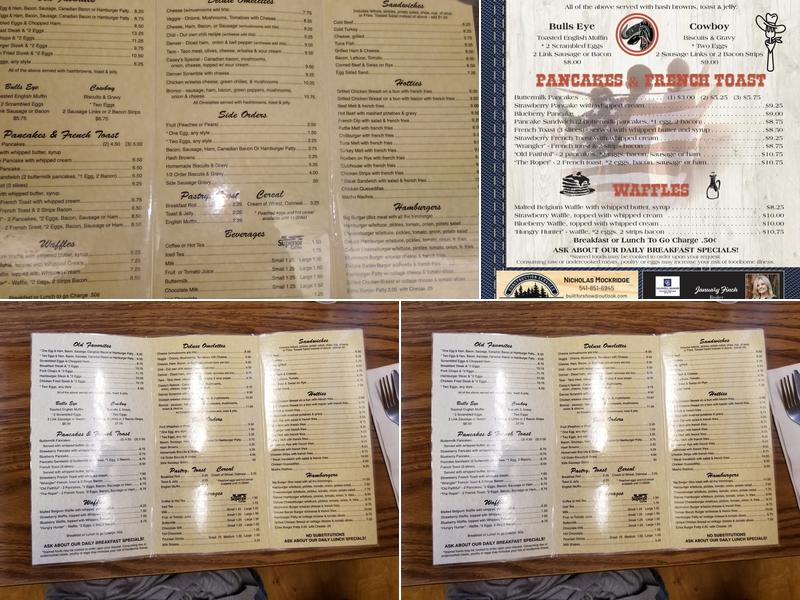 Casey's Restaurant Menu