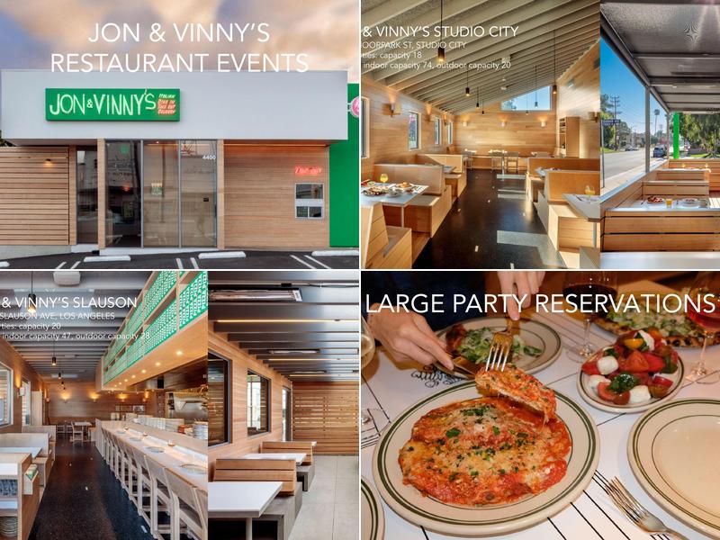 Jon & Vinny's Fairfax Menu