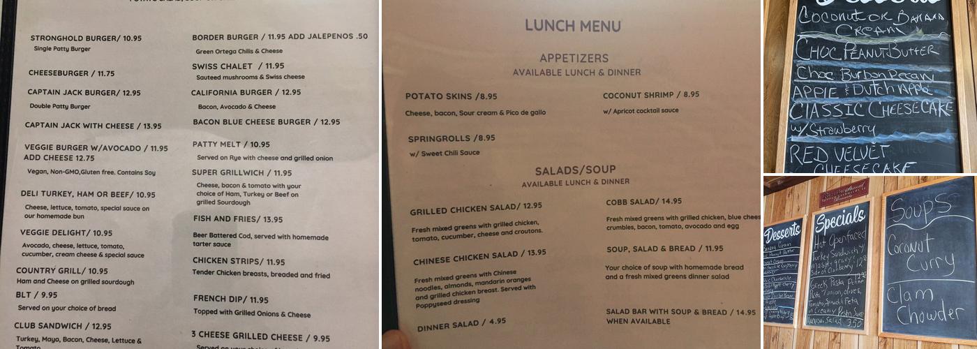 Captain Jack's Stronghold Menu