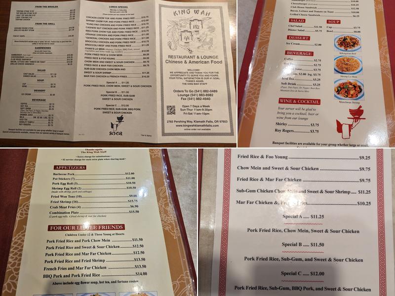 King Wah Menu