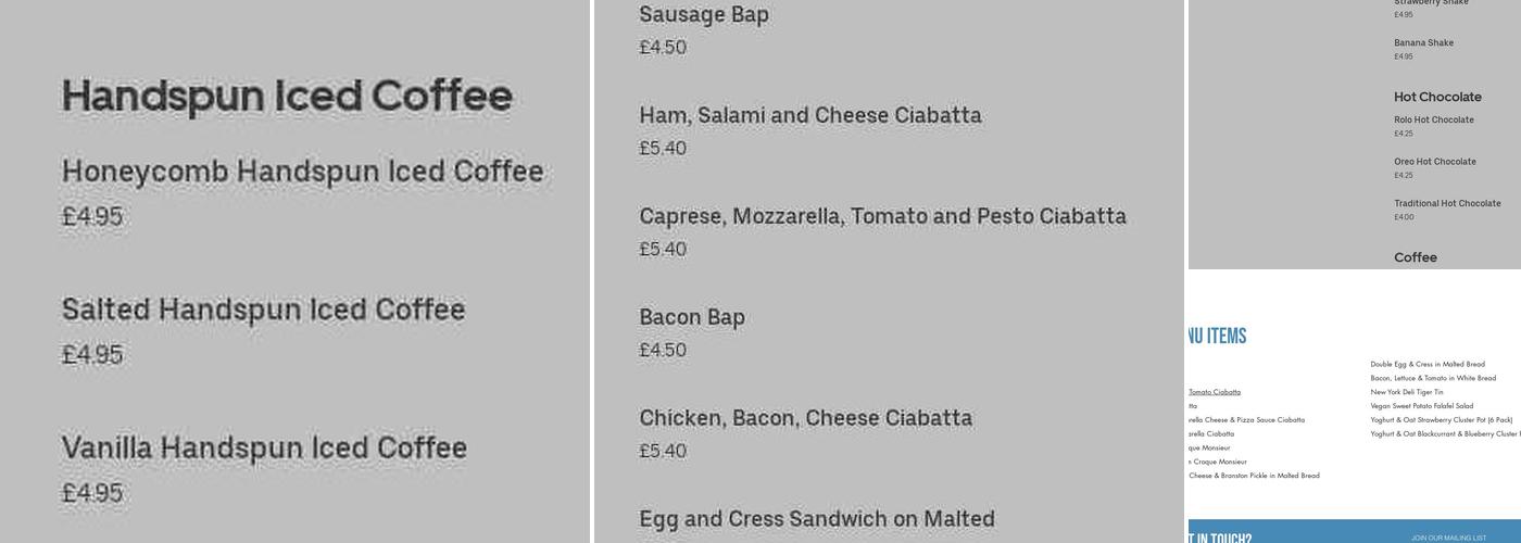 Bewiched Coffee Menu