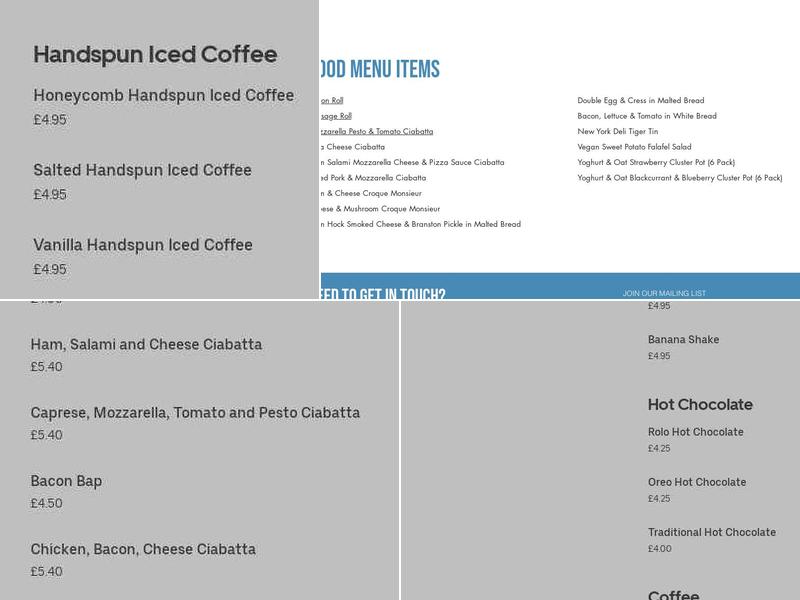 Bewiched Coffee Menu
