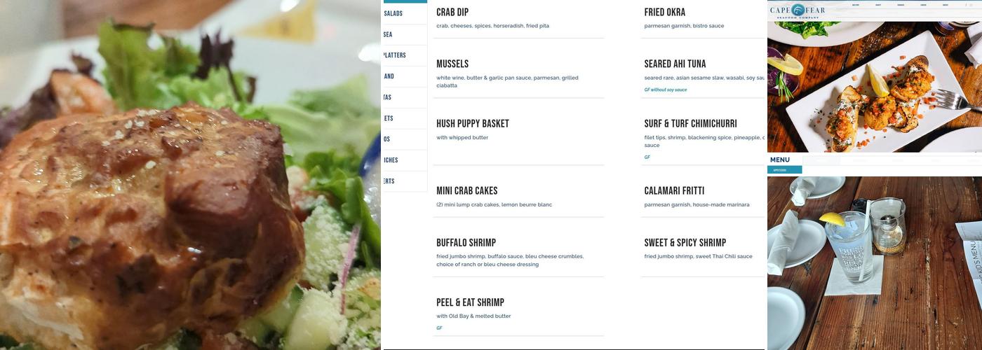Cape Fear Seafood Company Menu