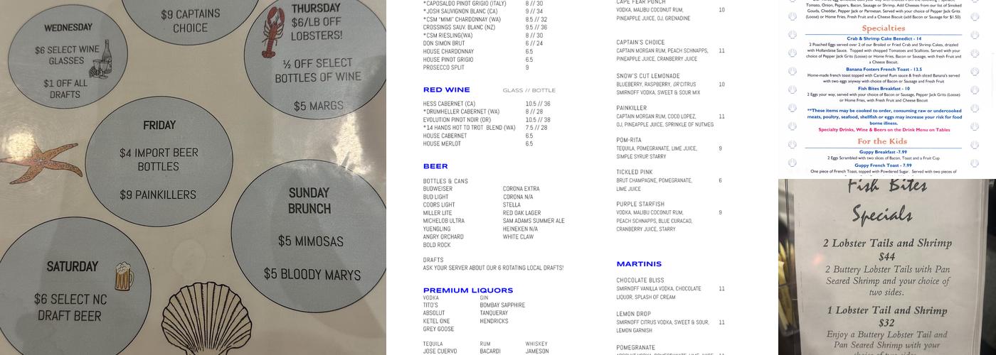 Fish Bites Seafood Restaurant Menu