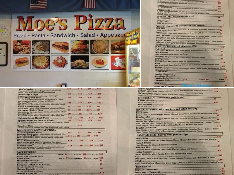Moe's Pizza Liberty City, Texas Menu