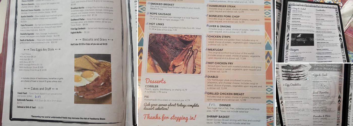 Cherokee Restaurant Menu