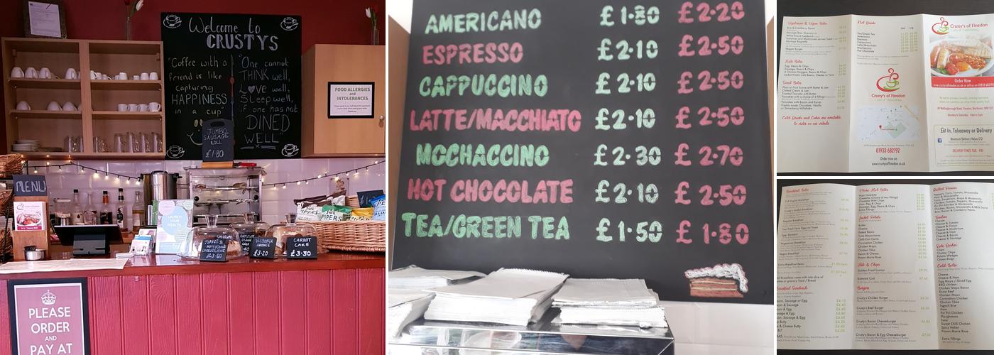 Crusty's Of Finedon Menu